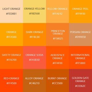 Shades of Orange for Comparison